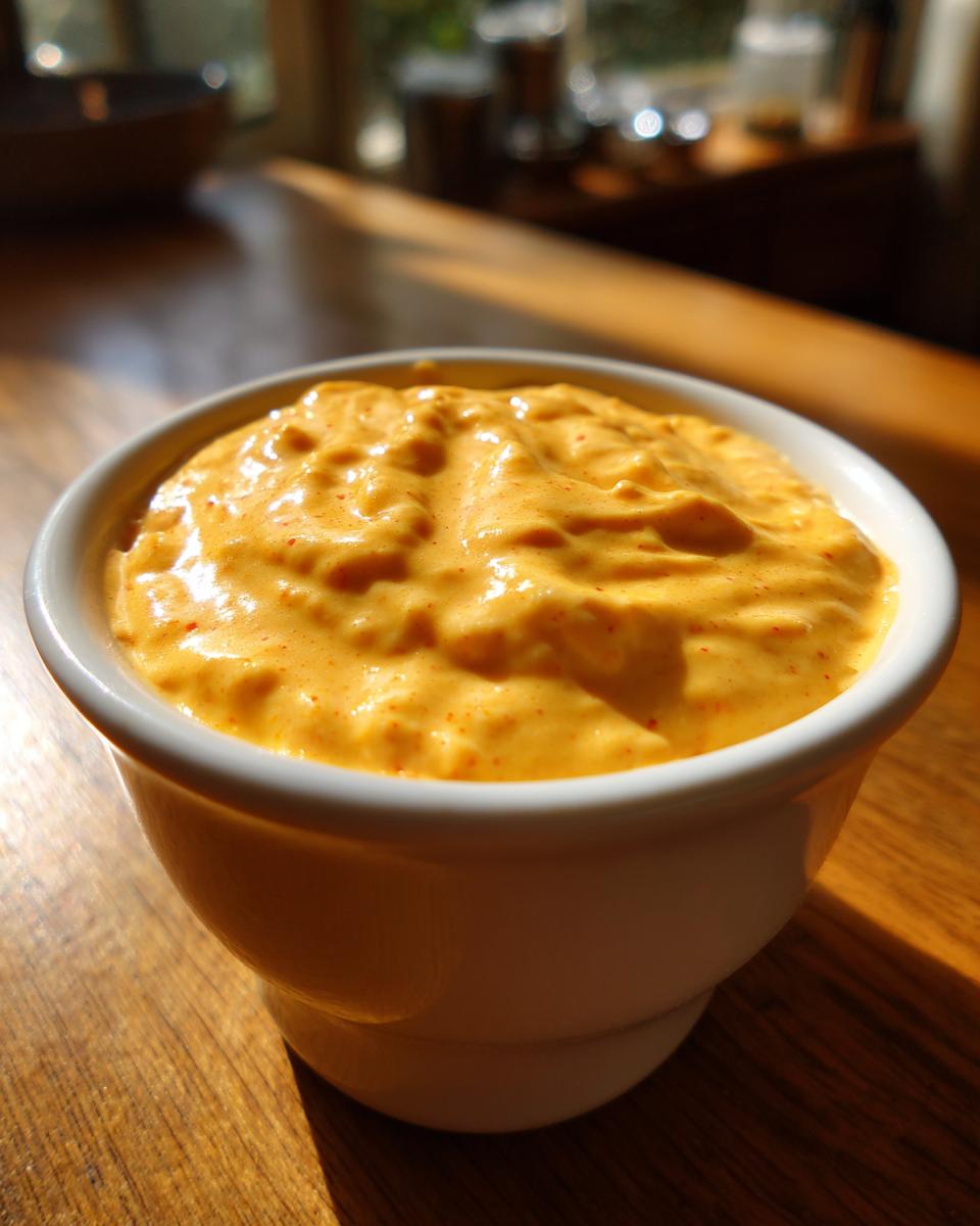Close-up of rich, orange beer cheese dip with visible spice flecks served in a small white bowl.