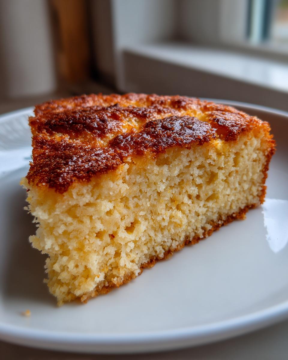 Close-up of a thick, golden slice of keto pizza crust showing its porous, bread-like texture.
