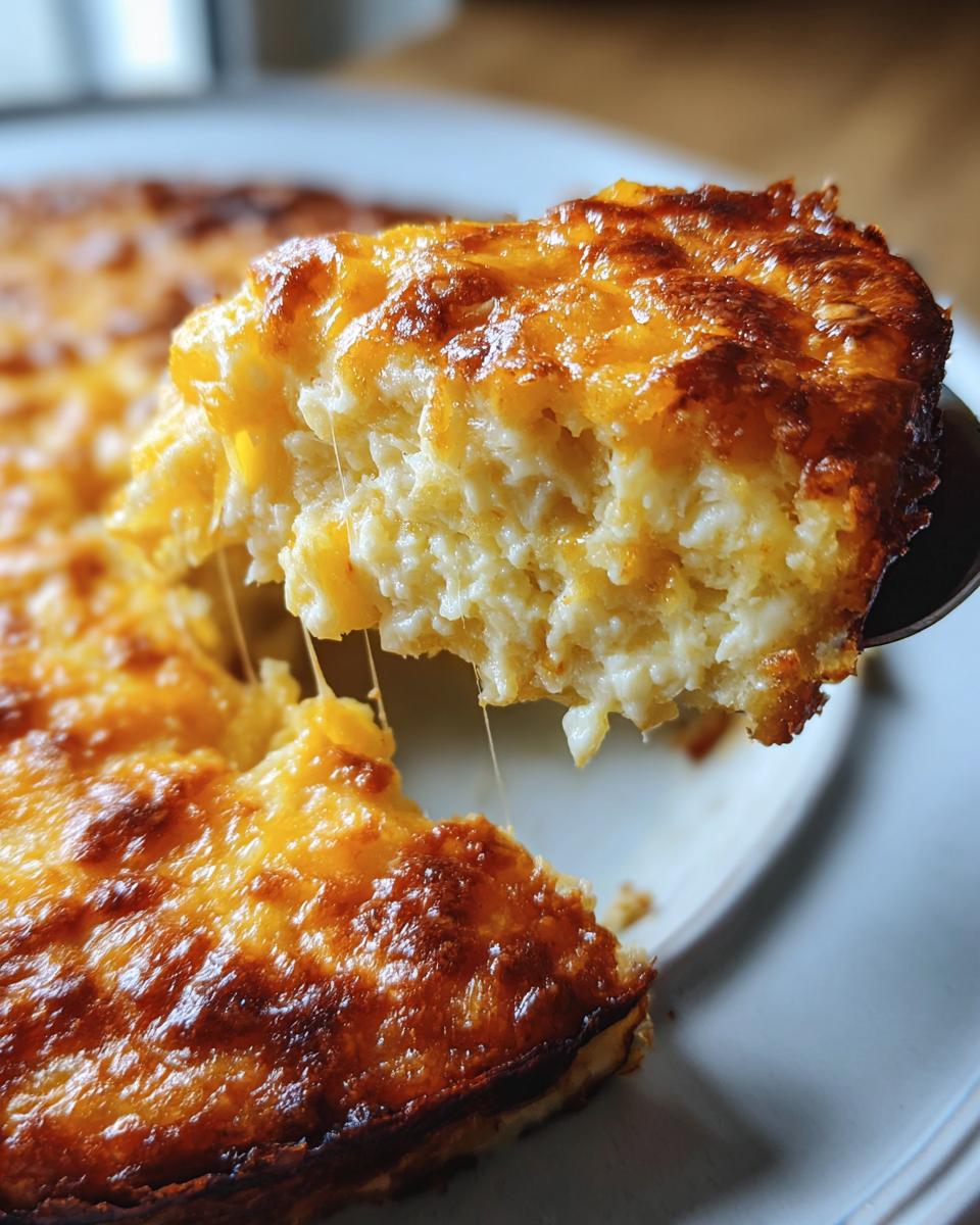 A spoonful of cheesy potato casserole being lifted, showing melted cheese strings stretching from the golden-brown top.