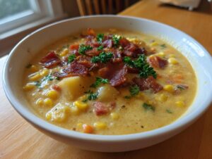 creamy corn chowder - Featured